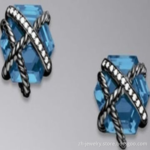 Austrian Crystal Stud Earrings, Available in Yellow and Pink Color